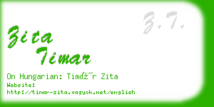 zita timar business card